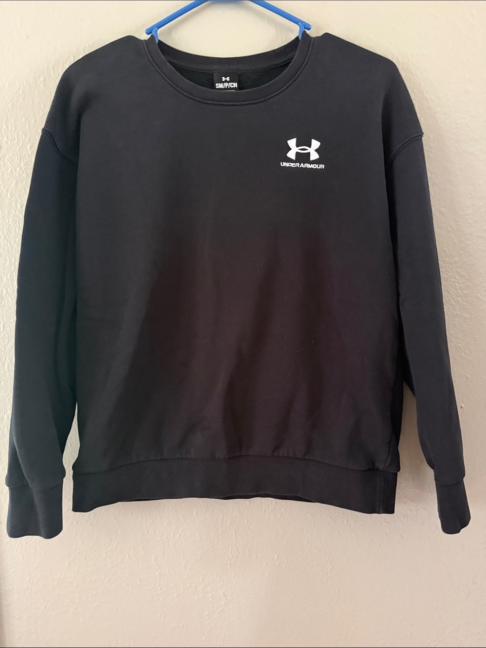 Under Armour Black Pullover Sweatshirt with White Logo